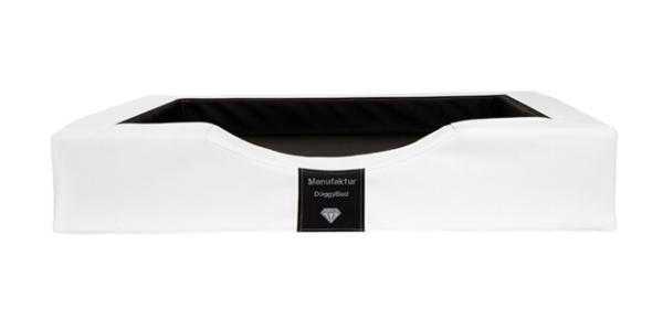 Hundebett GELAX 80x80x16cm, weiß schwarz